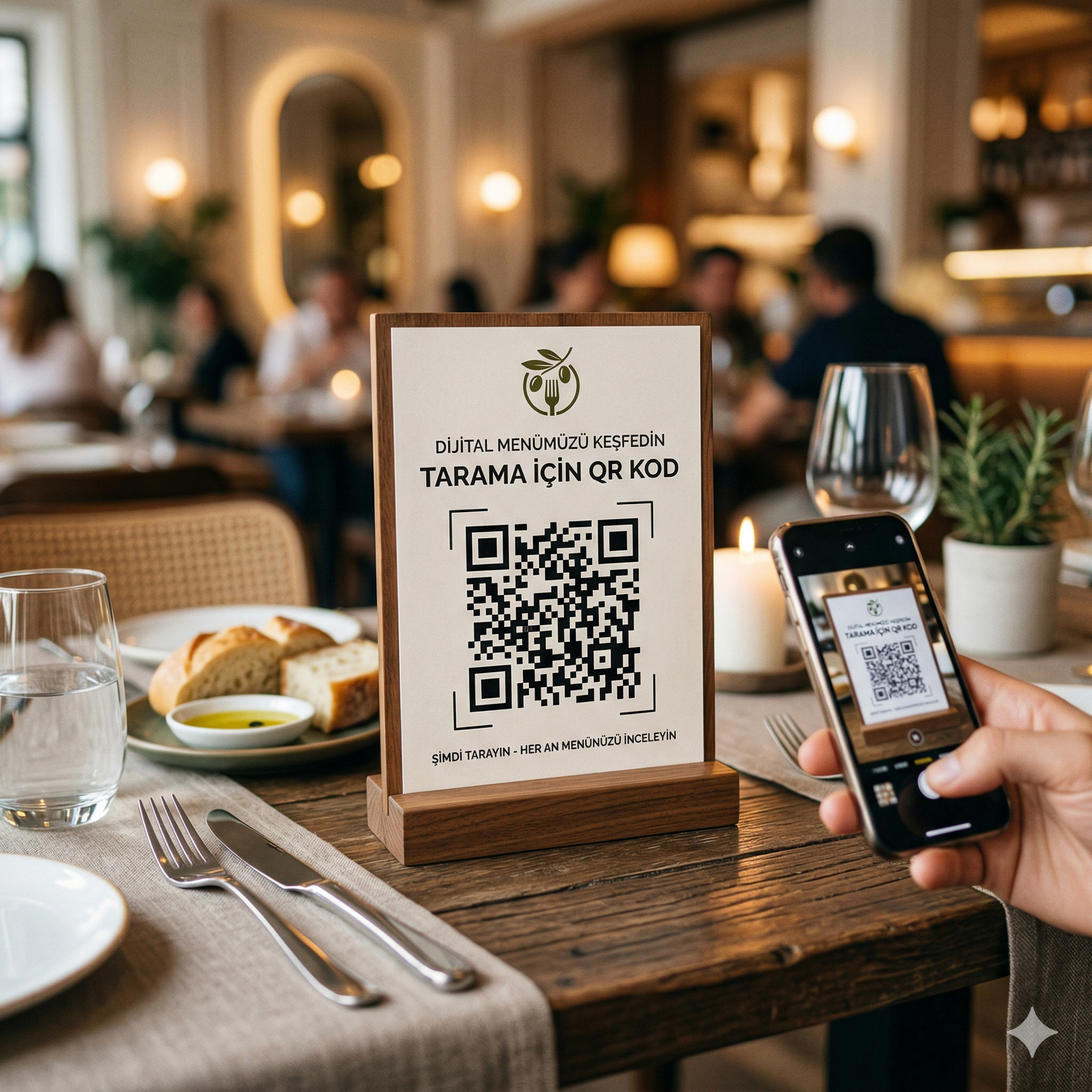 QR menü önizlemesi